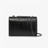 PU Women's fashion black cowhide chain tote bag