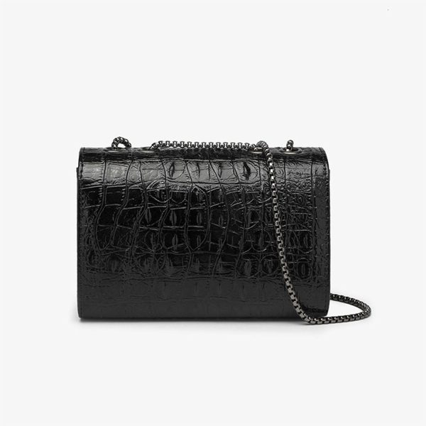 PU Women's fashion black cowhide chain tote bag