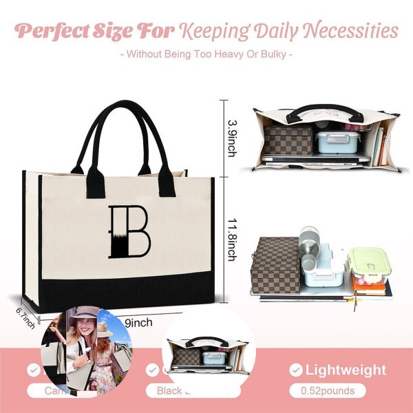 Alphabet Gift Tote Bag Everyday Travel Ladies Tote