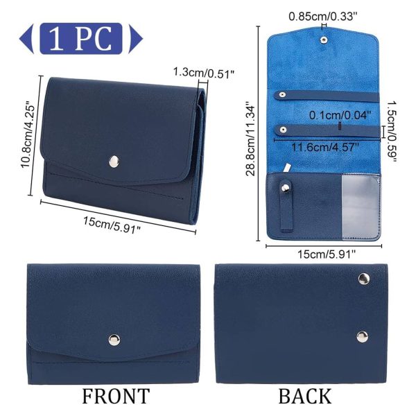 Portable PU Leather Travel Jewelry Roll Organizer