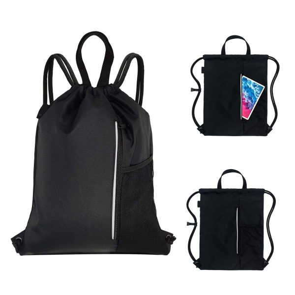 Polyester Sport Gym Sack Waterproof Drawstring Backpack Bag