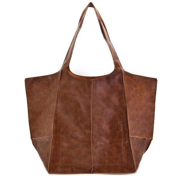 PU Large capacity wax peel ancient oil tote bag