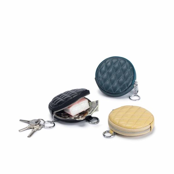 Round Coin Purse With Keychain