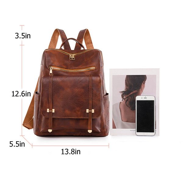 Pu Leather Women Fashion Retro Backpack