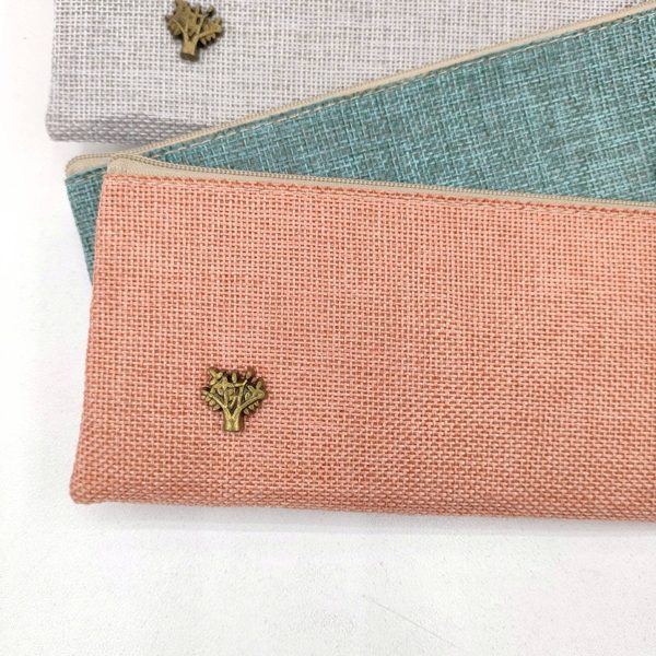 Classic Design Linen Pencil Case