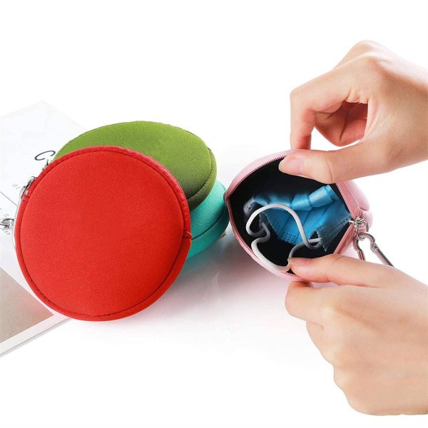 Neoprene Hanging Zippered Round Coin Pouch