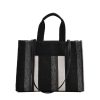 Canvas Tote Bag Trendy Clash Color Stripe