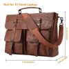 17.3 Inch Vintage PU Leather Laptop Bag Briefcase Satchel