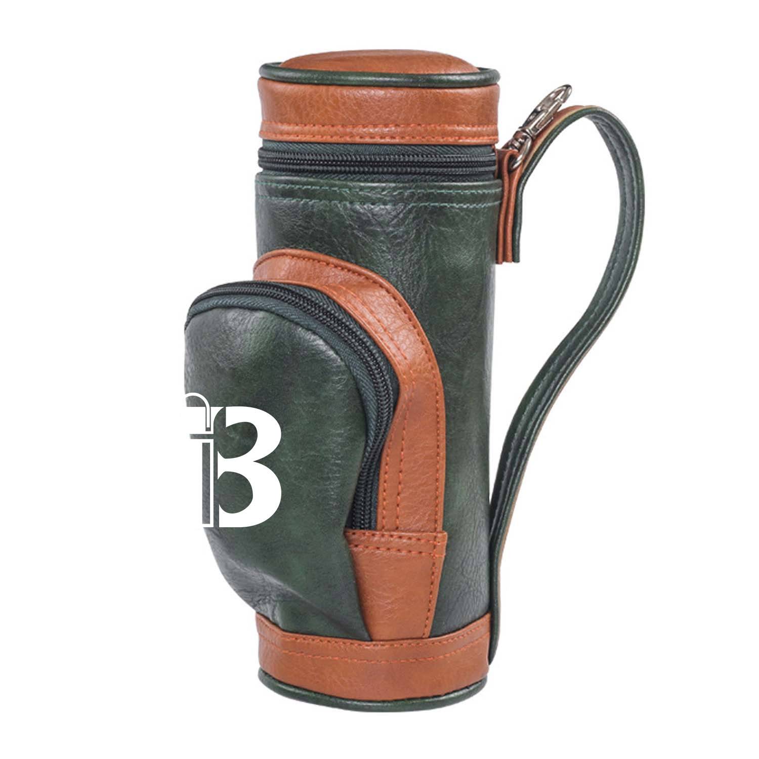 PU Leather Portable Golf Ball Pouch Storage Bag