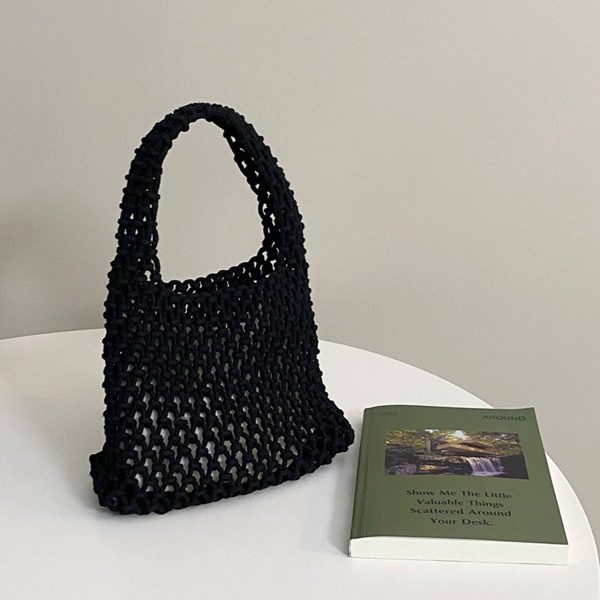 Hand-woven Shoulder Drawstring Summer Beach Bag