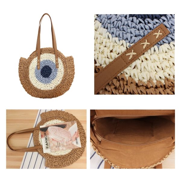 Jute Straw Summer Beach Tote Bags for Vacation Travel