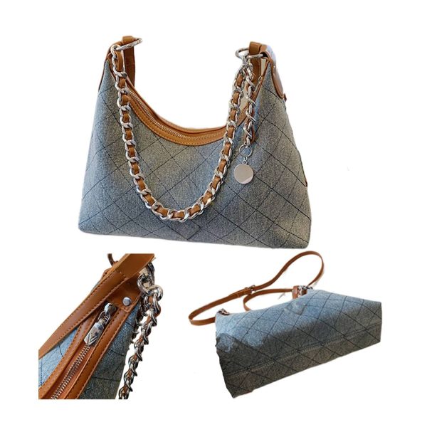 Denim crossbody tote bag handbag for woman