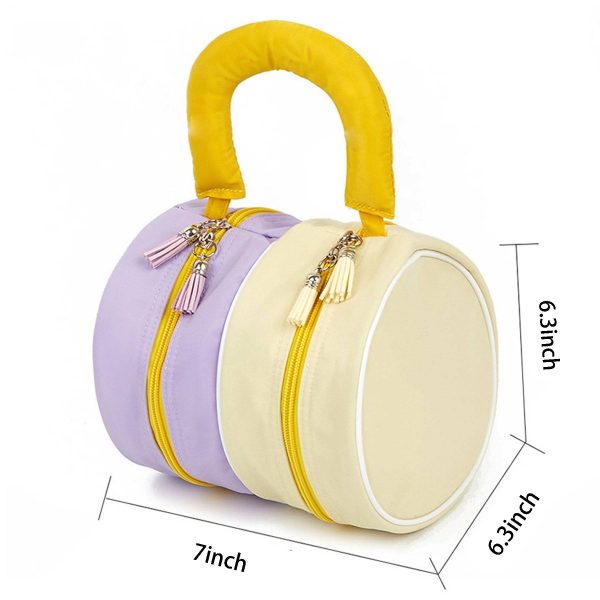 Nylon cylinder hand makeup bag