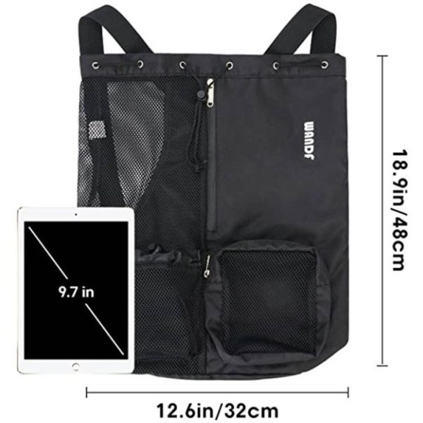 Polyester Mesh Drawstring Gym Bag Backpack