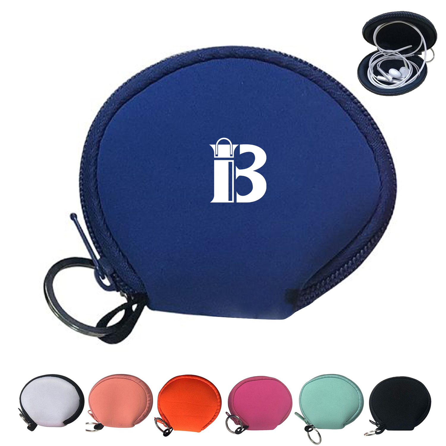 Waterproof Neoprene Earbud Case/Bag Zipped Coin Purse
