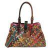 Genuine Leather Vintage woven tote cross-body bag