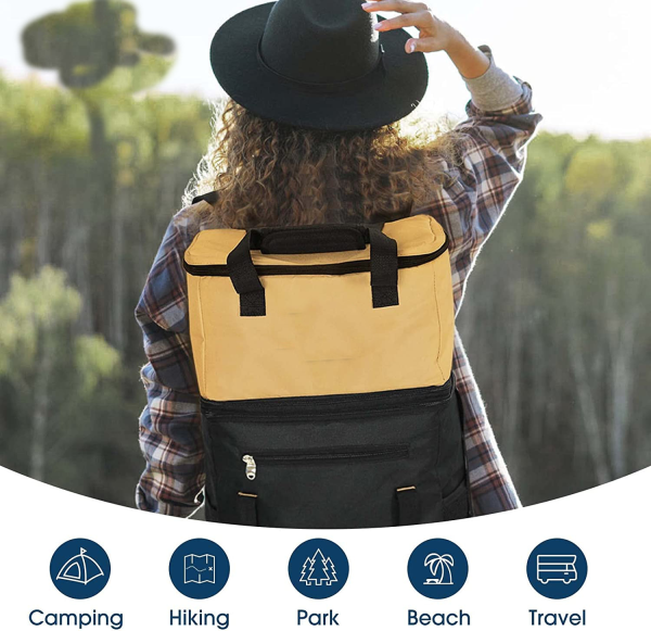 2in1 Double Decker Large Lunch Bag for Men Women