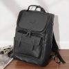 Large-Capacity PU Leather Student Backpack w/ USB Port