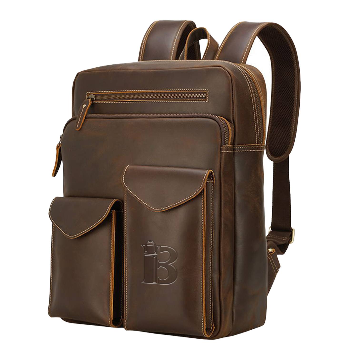 Business Work Genuine Leather Backpack