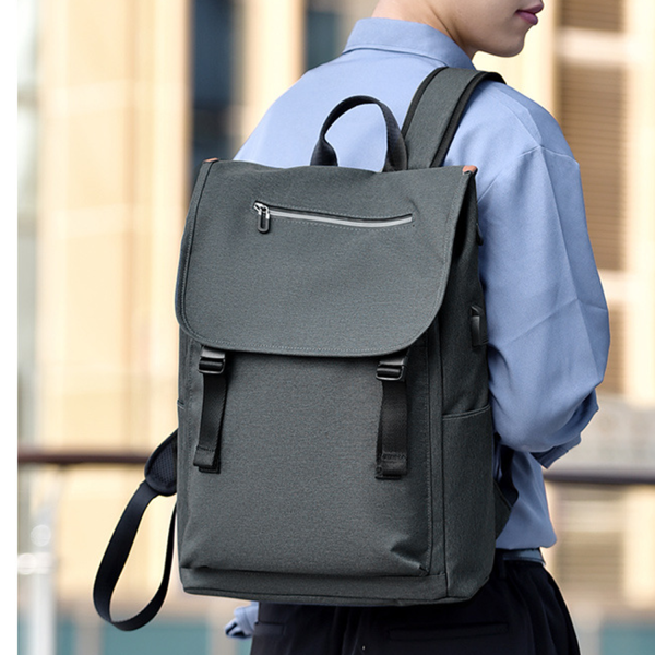 Nylon Laptop Backpack for Travel With USB Charging Port