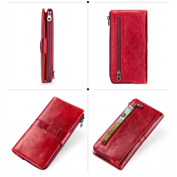 Genuine Leather Waterproof Large-capacity Buckled Wallet