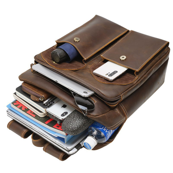 Business Work Genuine Leather Backpack