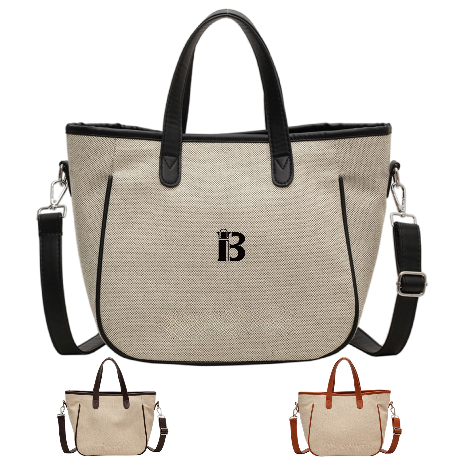 Canvas Crossbody Bag Fashion Color Clash Tote for Women