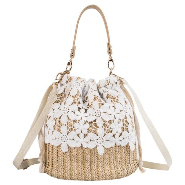 Jute Big Capacity Travel Tote Purse Woven Straw Hobo Bag