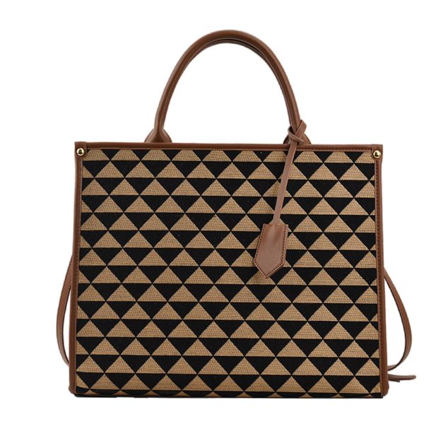 Canvas Crossbody Bag Lingerie Color Clash Tote for Women