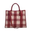 Canvas Crossbody Bag Fashion Checkered Tote for Women