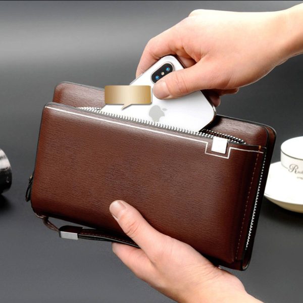 PU Leather Men's Handheld Purse