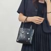 Geniune Leather Crossbody Bag Studded With Shinestones