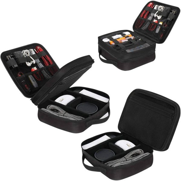 Travel Electronic Storage Bag with Adjustable Divider