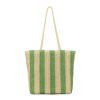 Women Beach Straw Striped Tote Bag
