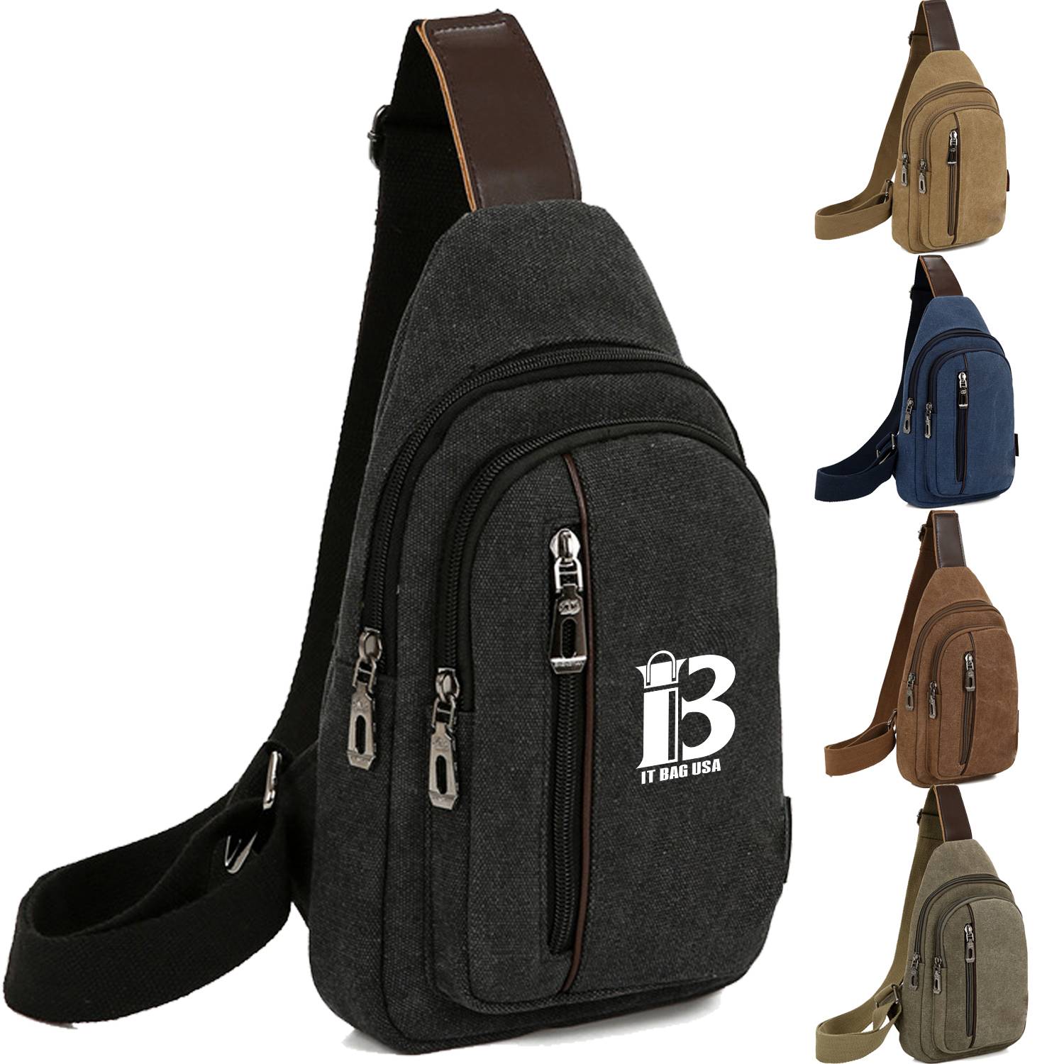 Crossbody Canvas Sling Bag Backpack with Adjustable Strap