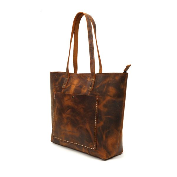Vintage genuine leather tote bag