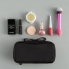 Nylon travel portable cosmetic bag with double zipper