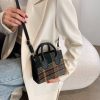 Canvas Small Checkered Cross-body Bag