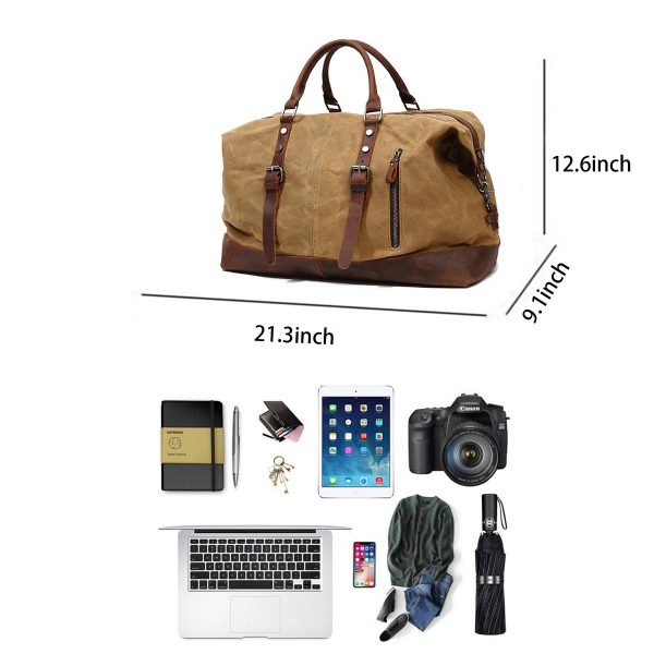 Canvas Waxed Vintage Wear resistant Storage Duffel Bag
