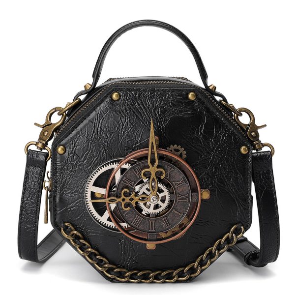PU Punk industrial vintage style women's shoulder bag