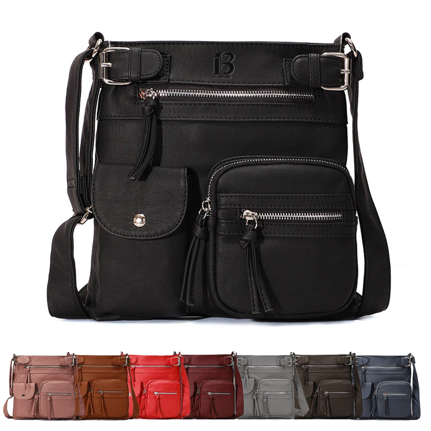 Pu Waterproof wear-resistant Cross-body Bag