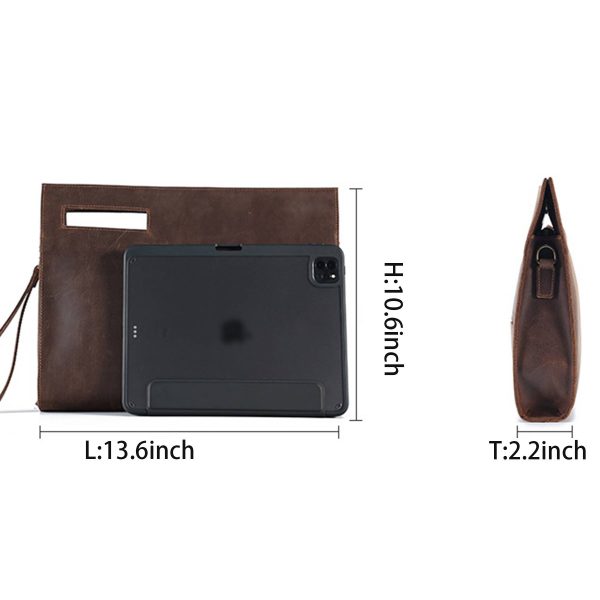 Vintage Wash Genuine Leather Crossbody Messenger Bag for Men