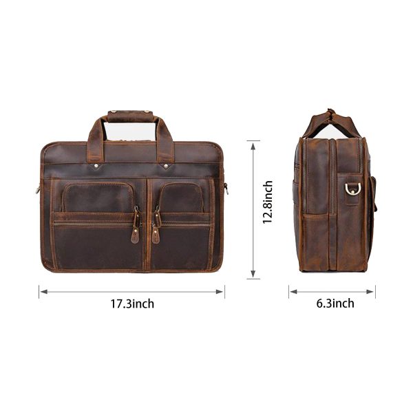 Leather Briefcase for Men Laptop Bag Business Messenger