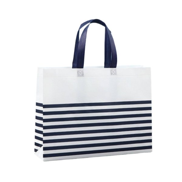 Non-Woven Horizontal Stripe Tote Bag