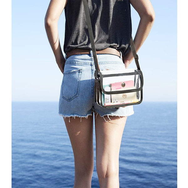 Clear PVC Messenger Bag Crossbody Stadium Approved Purse