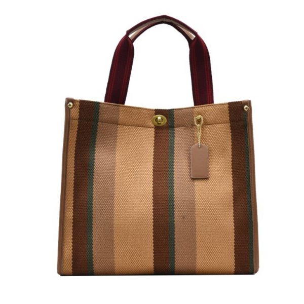 Canvas Tote Bag Vintage Stripe Customized for Women