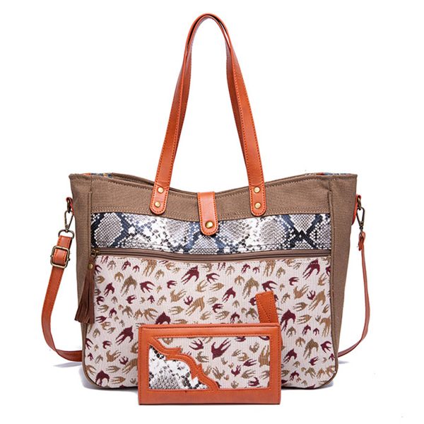 Canvas Cotton and linen hand-to-shoulder computer bag