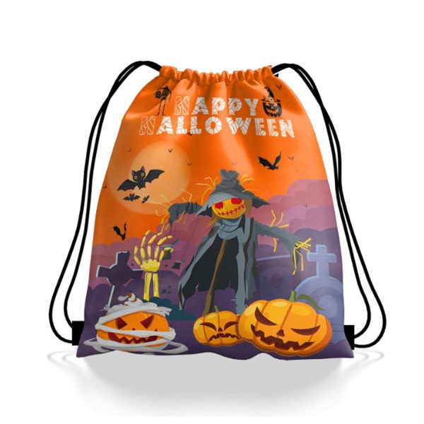 Halloween Portable Drawstring Backpack