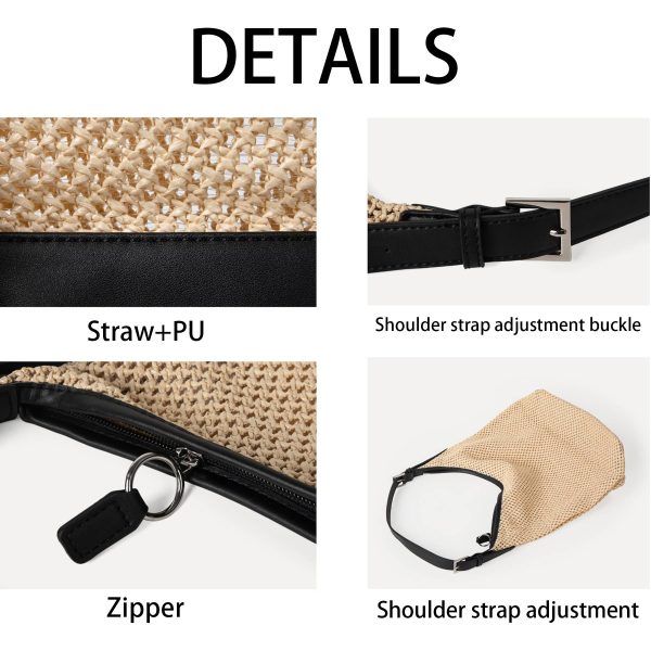 Straw summer large capacity shoulder tote bag