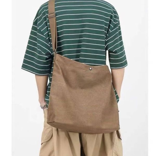 Large Capacity Retro Canvas Crossbody Commuting Tote Bag